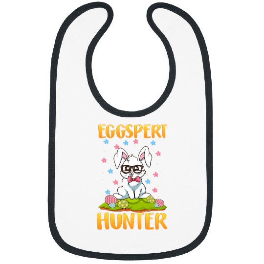 Rabbits Easter Egg Hunt Eggspert Hunter Funny Easter Bunny Rabbit Bibs
