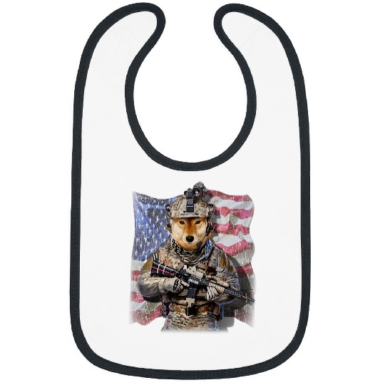 Dog Shiba Inu USA America Patriot Shiba Inu Dog as armys Commando Bibs