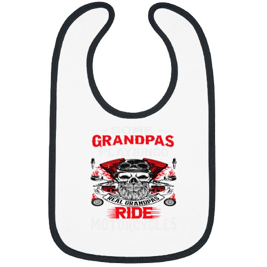 Motocross Biker Mens Some Grandpas Play Bingo Real Grandpas Ride Motorcycles4 Bibs