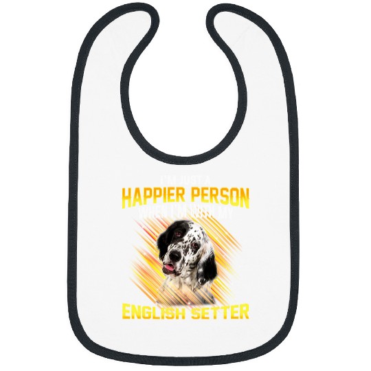Dog English Setter Im Just a Happier Person puppy paw Bibs