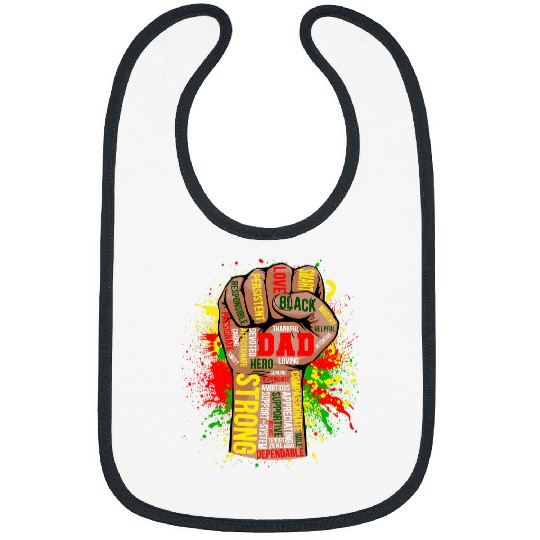 Black Dad Africa American Pride Melanin Black History Month Bibs