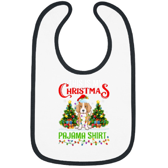 This Is My Christmas Pajama Lighting Foxhound Dog Xmas Bibs