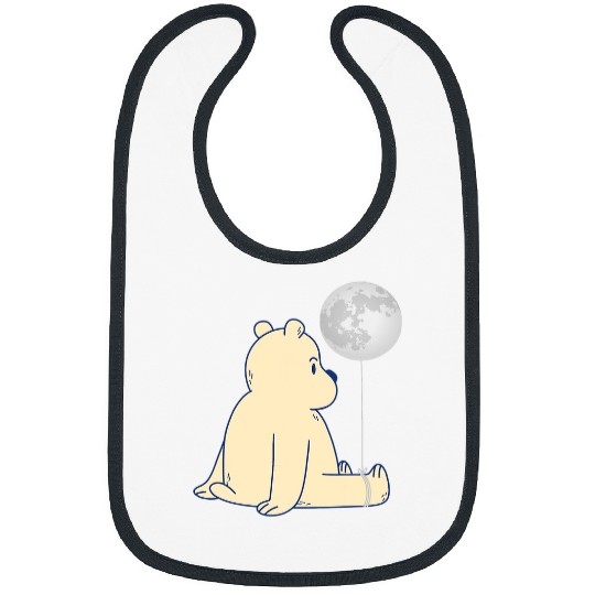 Funny Bear Teddy Bear with Moon Space Galaxy Balloon Cute Bears Bibs