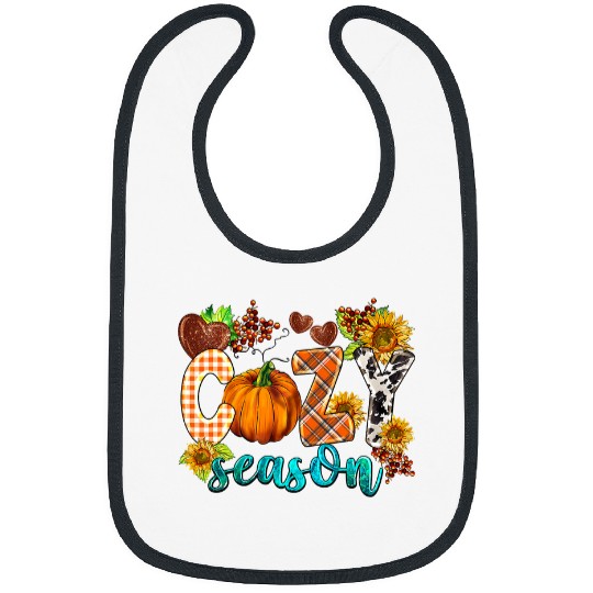 Western Fall Cozy Season Pumpkin Thanksgiving Fall652 Bibs