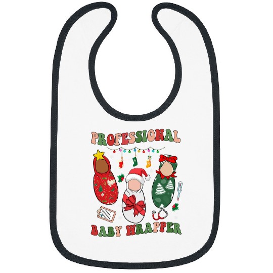 Professional Baby Wrapper NICU Mother Baby nurses Christmas Bibs