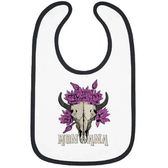 Skeletons Skulls Buffalo Skull Bitterroot Flower Montana Awesome Skull Bibs