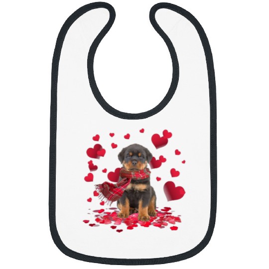 Dog Rottweiler Cute Rottweiler Hearts Dog Scarf Valentines Day Bibs