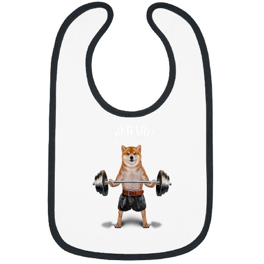 Dog Shiba Inu Weightlifting in Fitness Gym Bibs