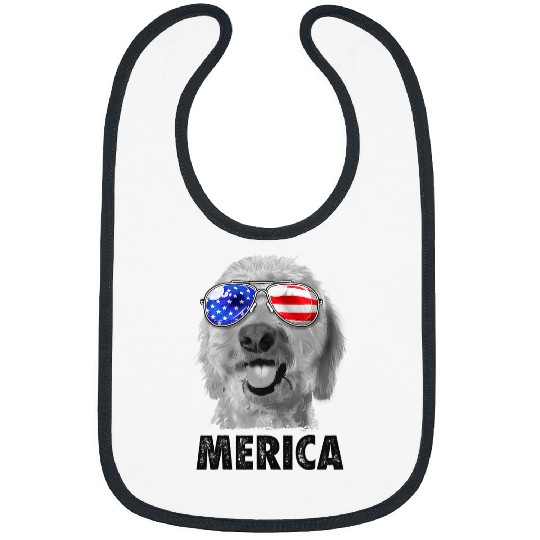 Goldendoodle 4th of July Merica Men American Flag Doodle Dog Bibs
