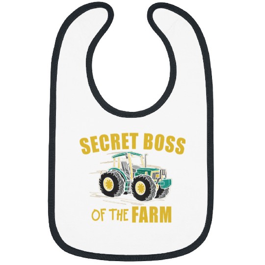 Tractor driving Kids Tractor Boy Funny Farmer Secret Boss Of The Farm Bibs