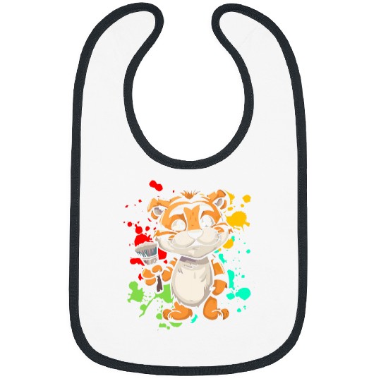 Tiger Painter Funny Hobby Safari Jungle Bibs