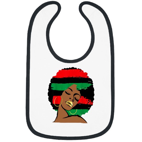 Black History African Flag Afro Melanin Brown Girl Bibs