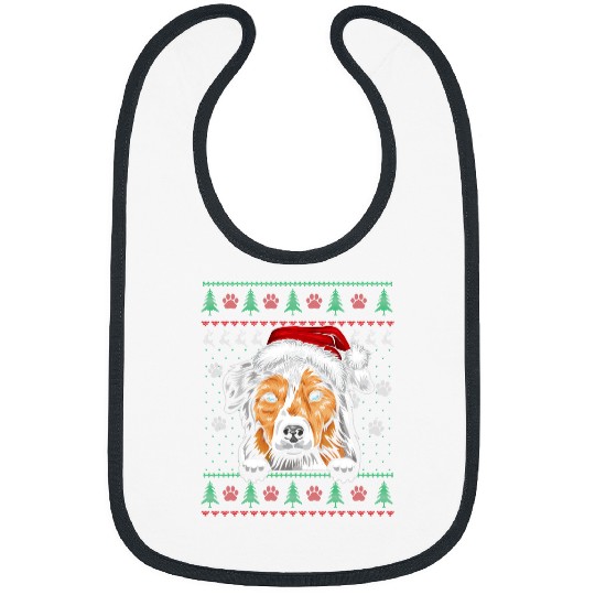 Dog Akita Australian Shepherd Christmas Ugly Sweater Funny Akita Lover Bibs