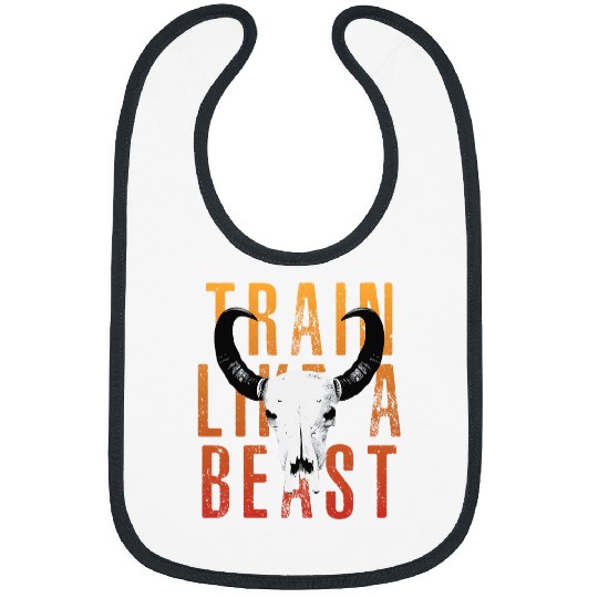 Skeletons Skulls Train like a Beast Muay Thai Jiu Jitsu MMA Gym Bull Skull Bibs