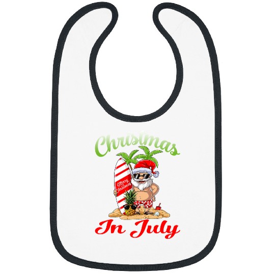 Surf Life Christmas in July Santa Hawaiian Surfing Summer Surf Bibs