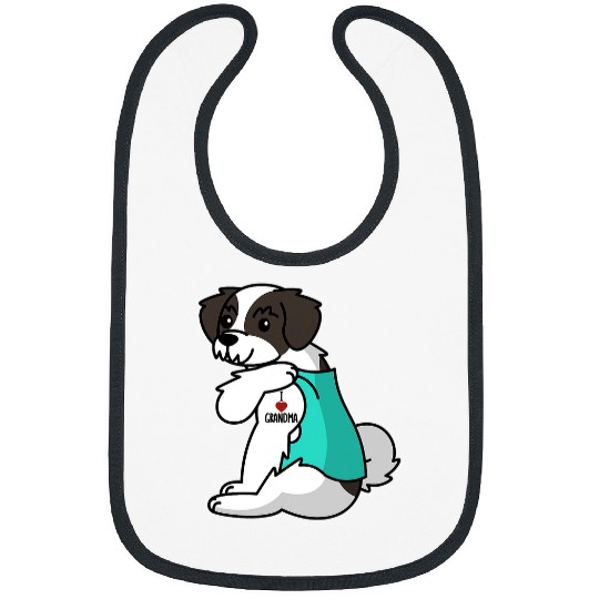 Dog Havanese I Love Grandma Tattoo Havanese Grandmother Dog Bibs