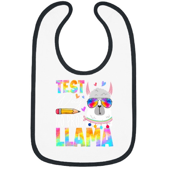 Retro Test Day No Prob Llama Teacher Student Exam Test Day Bibs