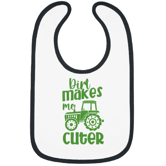 Tractor driving Kids Tractor Boy Farm Lifestyle Dirt Makes Me Cuter 1 Bibs
