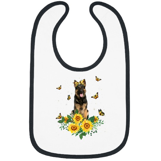 GSD Girls Women Mom German Shepherd Dog Sunflower German Shepherd Dog Dog Bibs