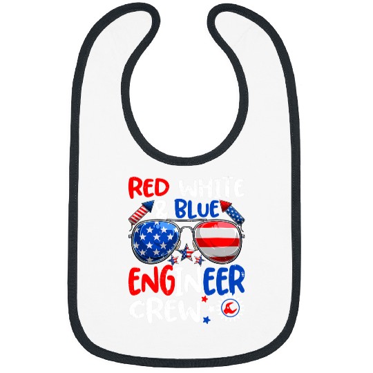 Red White Blue Engineer Crew American Flag Women Men Bibs