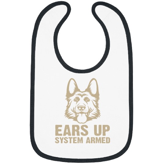 GSD Ears up System Armed Dog Lover Animal German Shepherd German Shepherd Dog Dog Bibs