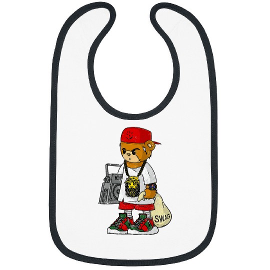 Funny Bear Teddy Bear Rap Hip Hop Lover Clothing Men Hipster Dope Cute Bears Bibs