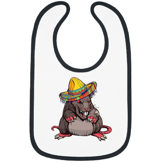 Rat Angry Mexican Mouse Sombrero Rodent Rat Lover Bibs
