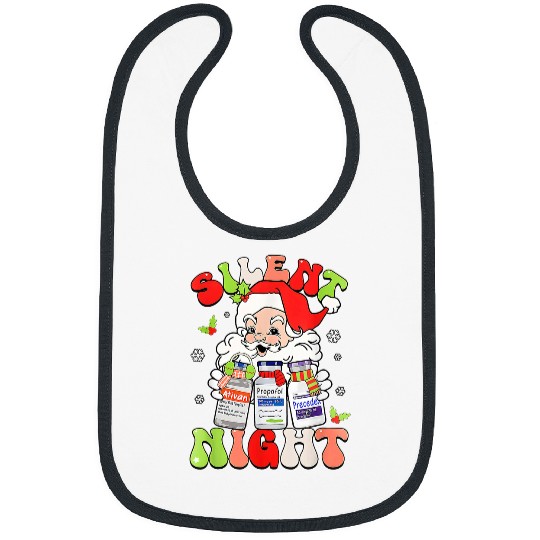 Retro Silent Night ICU nurses Christmas Intensive Care Unit Bibs