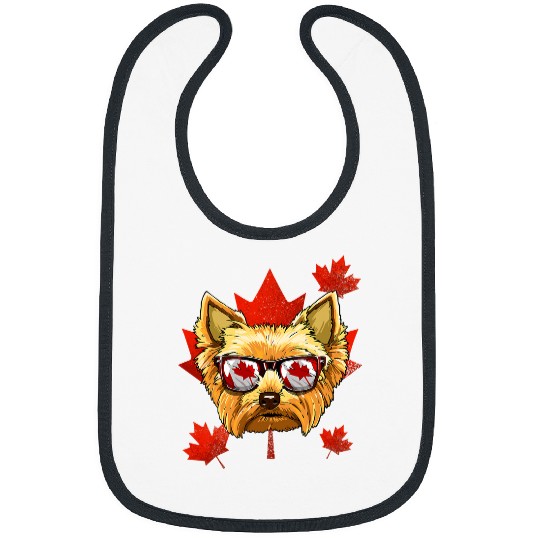 Yorkshire Terrier Canadian Yorkshire Terrier Dog Maple Leaf Canada Flag 278 Yorkie Bibs