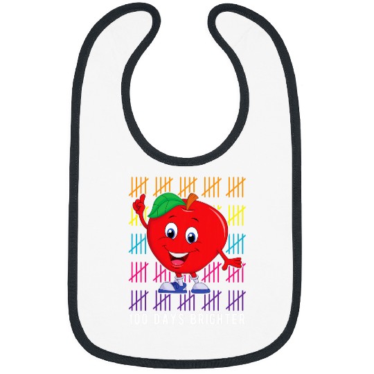 Funny Apple 100 Days Of School Teacher And Student Gifts Bibs