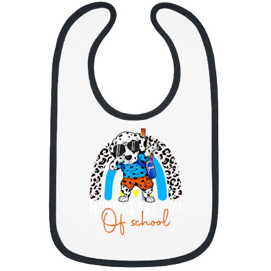 Happy Last Day Of School Dalmatian Dogs Summer Vacation Bibs