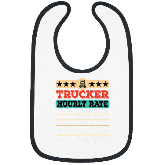 Funny Trucker Hourly Rate Joke Distressed Labor Union Rate Bibs
