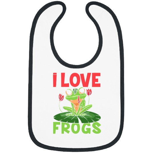 I Love Frogs Amphibian Lovers Student Funny Frog Lover Owner Bibs