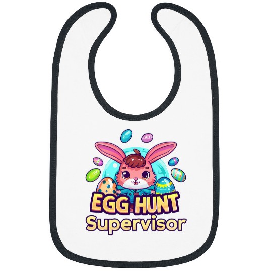 Funny Easter Egg Hunt Supervisor Dad Mom Kid Party Bibs