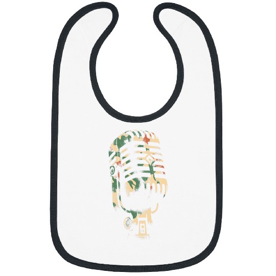 Microphone Camouflage vintages Singer Live Music Lover Bibs