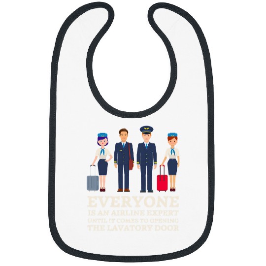 Flight Attendant Stewardess Funny Airline Expert Pilot Humor Bibs