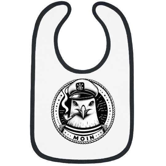 Moin Seagull Captain Pirate Sailor Sailor North Sea Bibs