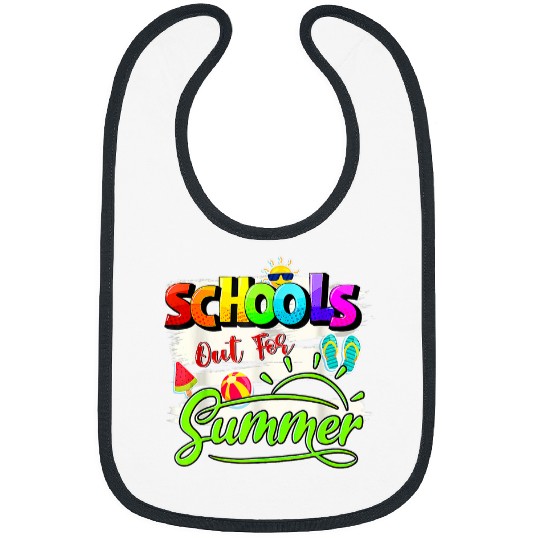 Schools Out For Summer Lover Funny Teacher Student Bibs