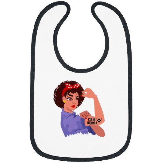 Black Social Worker Rosie The Riveter Bibs