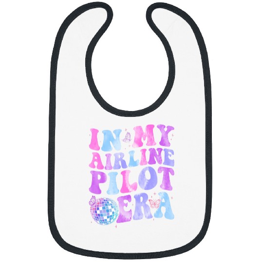 Groovy In My Airline Pilot Era Airline Pilot Funny Retro 4 Bibs
