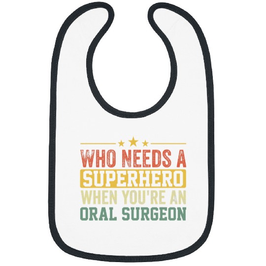 Funny Oral Surgeon Superhero vintages Tee For Men Dad Bibs