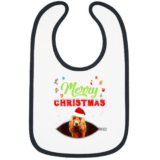 Dog Cocker Spaniel Merry Christmas English Cocker Spaniel Dog Mom Pregnancy Bibs