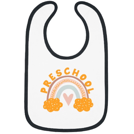 Preschool Teacher Rainbow Student Back To School Cute Teach Bibs