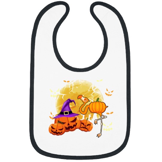 Pink Flamingo Happy Halloween Gift Flamingos Bibs