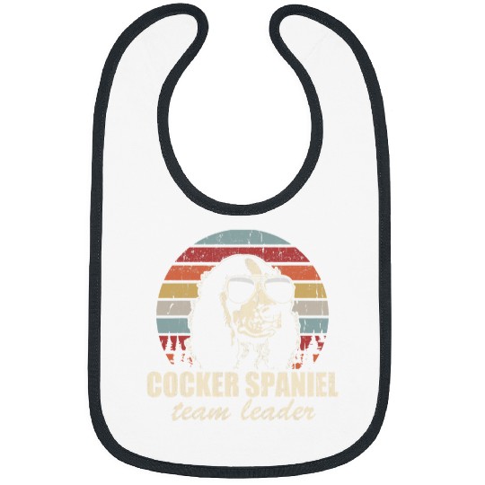 Dog Cocker Spaniel Team Leader Cool Dog Sunglasses vintages Retro Bibs