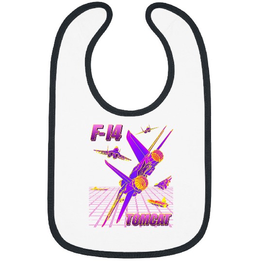 F14 Tomcat Naval Fighter Jet 80s Retro Graphic 1 Bibs
