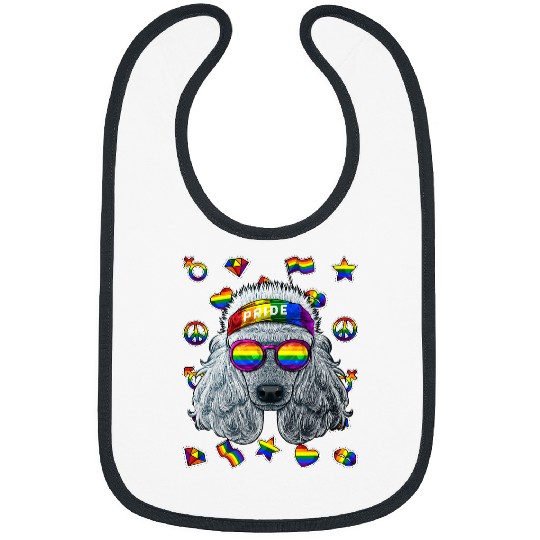 Poodles LGBT Poodle Gay Pride Month Dog Rainbow Lesbian Poodle dog Bibs