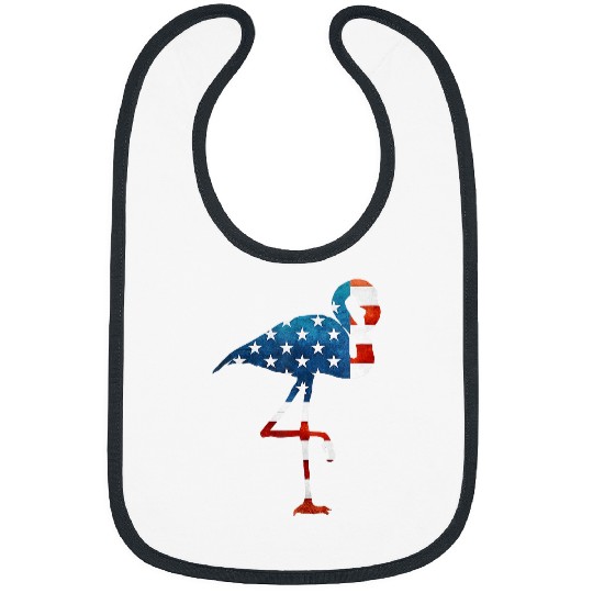 Pink Flamingo 4th of July Flamingo American USA Flag Flamingos Bibs