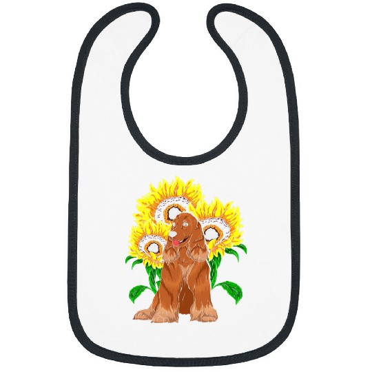 Dog Cocker Spaniel Pet Owner Sunflower Blossom Dog Lover Dog Cocker Spaniel Bibs