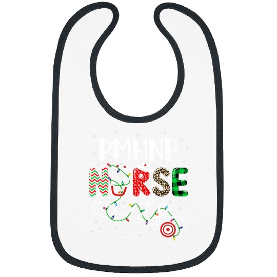 nurses Leopard Print Christmas PMHNP nurses Life Bibs